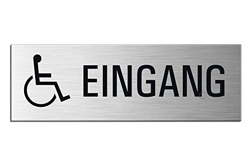 Schild Eingang Behinderte Türschild 240 x 80 mm Türschild Aluminium selbstklebend Nr.25155-S von OFFORM DESIGN