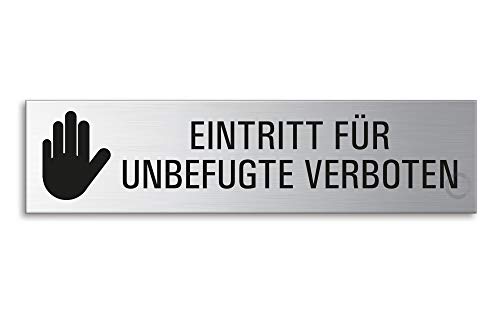 Schild Eintritt verboten 160x40 mm Türschild aus Edelstahl fein-matt gebürstet selbstklebend 27205 Schild Eintritt verboten 160x40 mm Türschild aus Edelstahl fein-matt gebürstet selbstklebend 27205 von OFFORM DESIGN