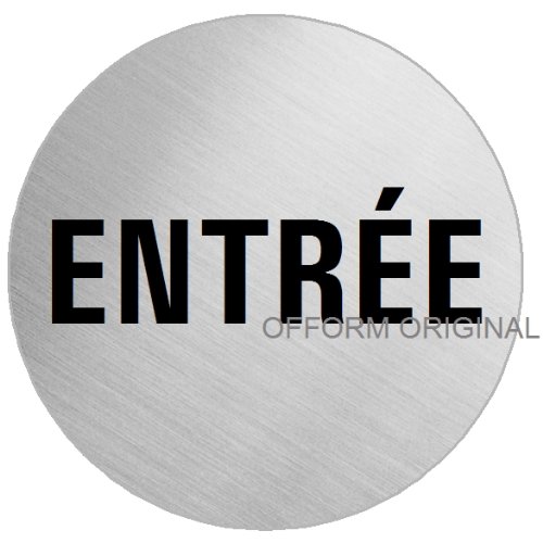 Schild Entrée Türschild aus Edelstahl Ø 100 mm selbstklebend Nr.7596 von OFFORM DESIGN