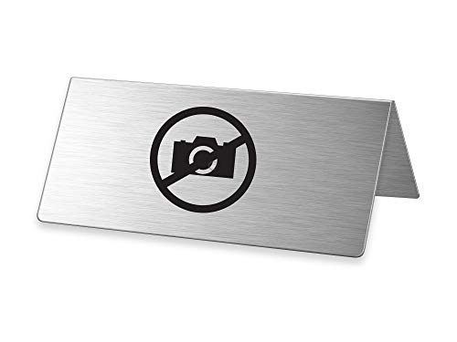Schild Fotoverbot 5 Stück Vitrinenschild Edelstahlschild 85x40mm Motiv 2-seitig Nr.2667 von OFFORM DESIGN