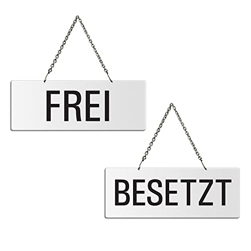 OFFORM DESIGN Schild Frei - Besetzt | Hängeschild Wendeschild Melamin weiß Format 175 x 65 mm | Nr.31202-W von OFFORM DESIGN