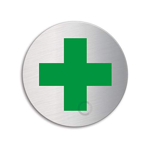 Schild Grünes Kreuz Türschild aus Edelstahl Ø 75 mm selbstklebend Nr.39256 Schild Grünes Kreuz Türschild aus Edelstahl Ø 75 mm selbstklebend Nr.39256 von OFFORM DESIGN