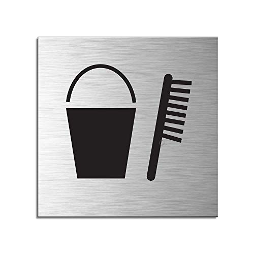 Schild Haushaltsraum Türschild 120 x 120 mm Aluminium selbstklebend Nr.17163-S von OFFORM DESIGN