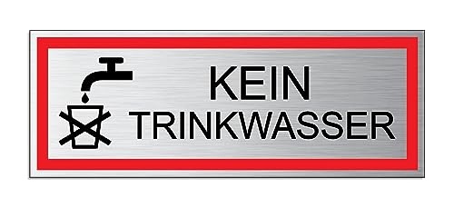 Schild Kein Trinkwasser 175x65 mm Warnschild aus Aluminium horizontal gebürstet Edelstahloptik wetterfester Mehrfarbdruck selbstklebend 53351 Schild Kein Trinkwasser 175x65 mm Warnschild aus Aluminium horizontal gebürstet Edelstahloptik wetterfester Mehrfarbdruck selbstklebend 53351 von OFFORM DESIGN