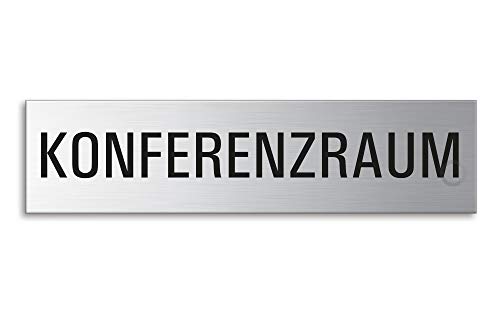 Schild Konferenzraum 160 x 40 mm Türschild aus Edelstahl fein-matt gebürstet selbstklebend Nr.8398 von OFFORM DESIGN