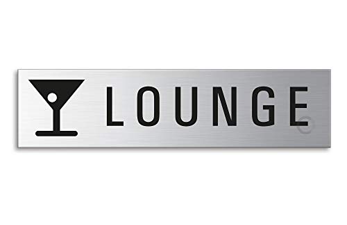 Schild Lounge Türschild aus Edelstahl 160 x 40 mm selbstklebend Nr.8315 von OFFORM DESIGN