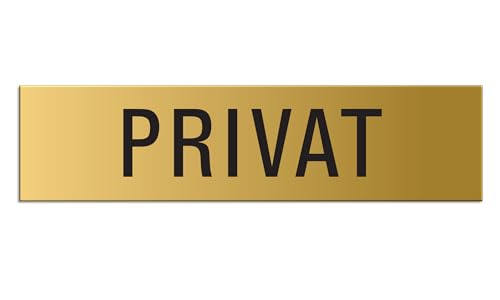 Schild Privat 160x40 mm Türschild aus Aluminium Gold eloxiert selbstklebend von OFFORM DESIGN