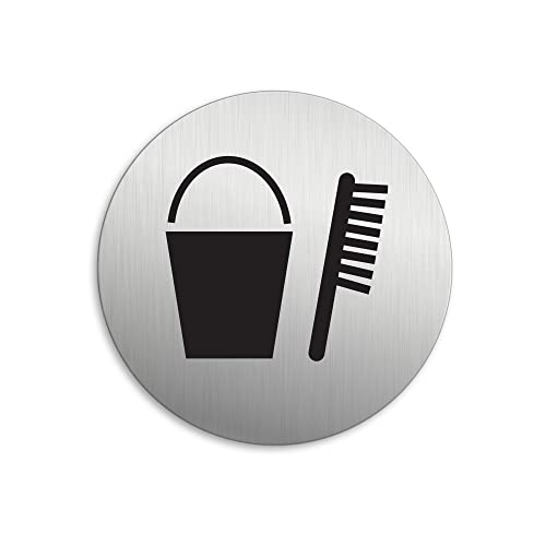 Schild Putzraum Ø 75 mm Piktogramm Edelstahloptik Nr.8512-K Schild Putzraum Ø 75 mm Piktogramm Edelstahloptik Nr.8512-K von OFFORM DESIGN