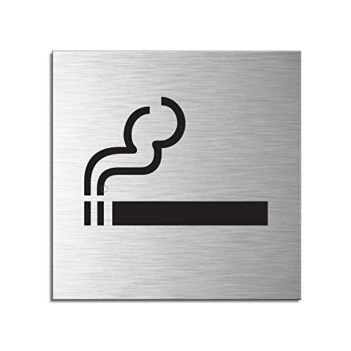 Schild Raucher Türschild 120 x 120 mm Türschild Aluminium selbstklebend Nr.17128-S von OFFORM DESIGN