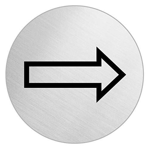 Schild Richtungspfeil -Wegweiser Türschild aus Edelstahl Ø 100 mm selbstklebend Nr.7527 Schild Richtungspfeil -Wegweiser Türschild aus Edelstahl Ø 100 mm selbstklebend Nr.7527 von OFFORM DESIGN