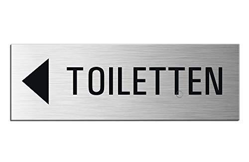 Schild - Toiletten Links | Türschild 240 x 80 mm Aluminiumschild selbstklebend Ofform Design Nr.26014-S von OFFORM DESIGN