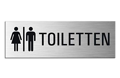 Schild - Toiletten | Türschild 240 x 80 mm Aluminiumschild selbstklebend Ofform Design Nr.25062-S von OFFORM DESIGN