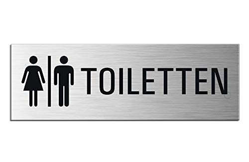 Schild WC Toiletten XL Toilettenschild 240 x 80 mm Aluminium selbstklebend Nr.25062-S von OFFORM DESIGN