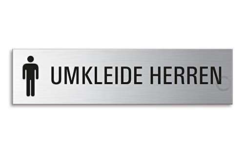 Schild Umkleide Herren 160x40 mm Türschild aus Edelstahl fein-matt gebürstet selbstklebend 10157 Schild Umkleide Herren 160x40 mm Türschild aus Edelstahl fein-matt gebürstet selbstklebend 10157 von OFFORM DESIGN