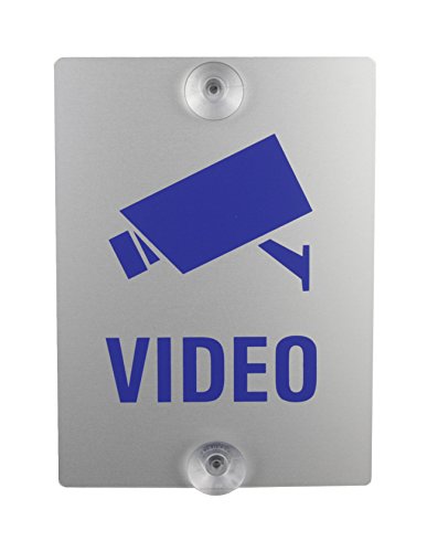 Schild Videoüberwachung 15 x 10 cm mit 2 Saugnäpfen für Innenanbringung an Glascheiben 30601 von OFFORM DESIGN