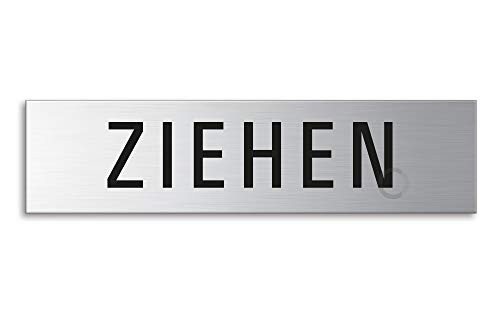 Schild Ziehen 160x40 mm Türschild aus Edelstahl fein-matt gebürstet selbstklebend Nr.10111 Schild Ziehen 160x40 mm Türschild aus Edelstahl fein-matt gebürstet selbstklebend Nr.10111 von OFFORM DESIGN