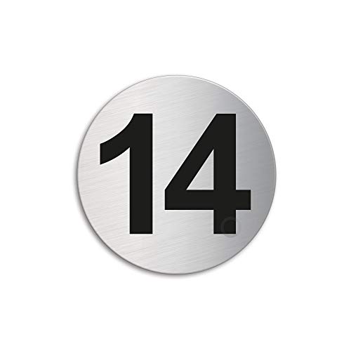 Türnummer 14 Schild Zimmernummer Edelstahl Ø 60 mm selbstklebend 7294-14 Türnummer 14 Schild Zimmernummer Edelstahl Ø 60 mm selbstklebend 7294-14 von OFFORM DESIGN