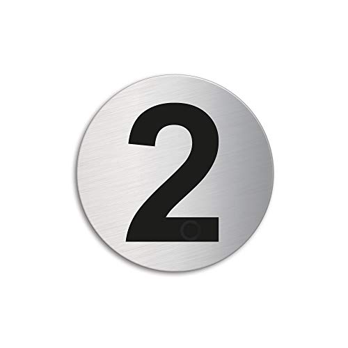 Türnummer 2 Schild Zimmernummer Edelstahl Ø 60 mm selbstklebend 7294-2 Türnummer 2 Schild Zimmernummer Edelstahl Ø 60 mm selbstklebend 7294-2 von OFFORM DESIGN