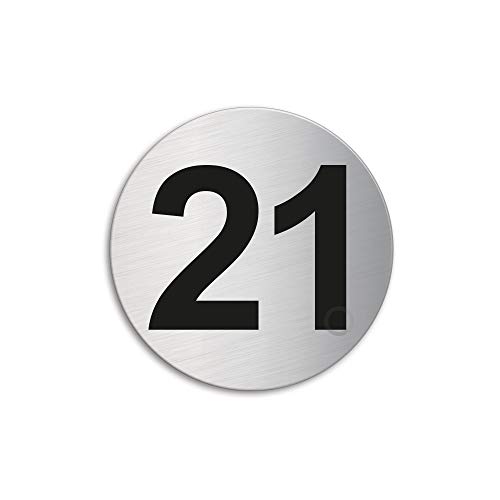 Türnummer 21 Schild Zimmernummer Edelstahl Ø 60 mm selbstklebend 7294-21 Türnummer 21 Schild Zimmernummer Edelstahl Ø 60 mm selbstklebend 7294-21 von OFFORM DESIGN