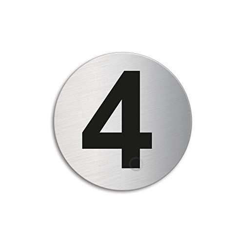 Türnummer 4 Schild Zimmernummer Edelstahl Ø 60 mm selbstklebend 7294-4 Türnummer 4 Schild Zimmernummer Edelstahl Ø 60 mm selbstklebend 7294-4 von OFFORM DESIGN