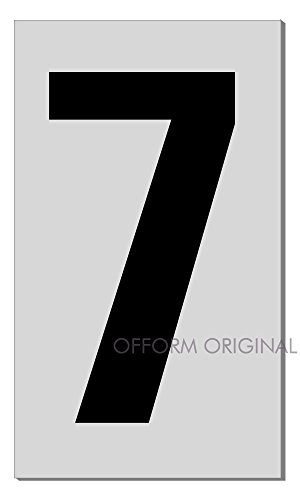Türnummer - 7 - | Indoor Systemnummer aus einer Serie von 0 bis 9 | Größe 100 x 60 mm | Material Aluminium Edelstahlschilder-Optik | Größe 100 x 60 mm | vollflächig selbstklebend | Ofform Design | Nr.1187-S von OFFORM DESIGN