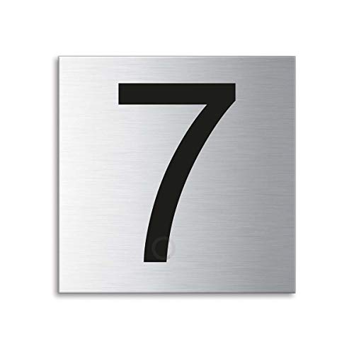 Türnummer Zahl 7 Edelstahl fein matt gebürstet 70x70 mm Nr.38092 von OFFORM DESIGN