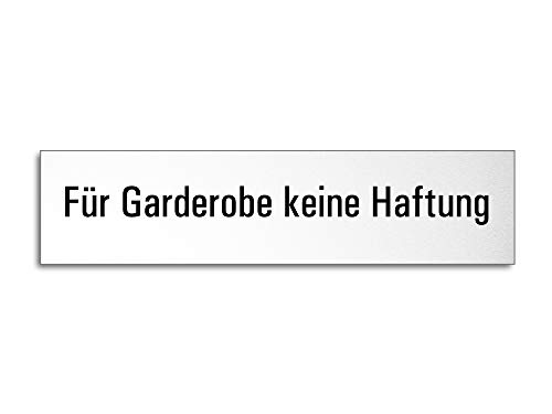 Schild Für Garderobe keine Haftung Türschild Melamin weiß selbstklebend 160 x 40 x1 mm Nr.27171-MW von OFFORM DESIGN