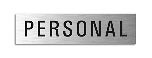 Türschild Personal Aluminiumschild Edelstahl-Optik 160 x 40 mm selbstklebend von OFFORM DESIGN