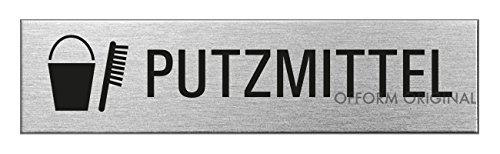 Türschild-Putzmittel Hinweisschild-Edelstahlschild 160x40x1 mm Nr.10197 von OFFORM DESIGN