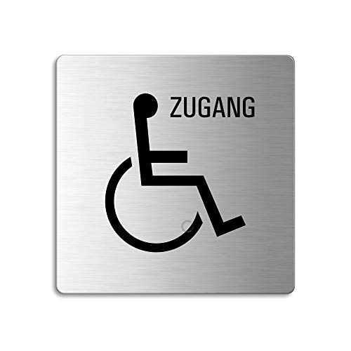 Türschild Rollstuhl Behindertenzugang Toilettenschild 85x85 mm selbstklebend Nr.8936 von OFFORM DESIGN