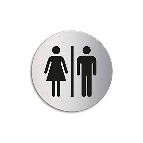 Türschild Schild WC Damen und HerrenEdelstahl Ø 60 mm selbstklebend Nr.7036 Türschild Schild WC Damen und HerrenEdelstahl Ø 60 mm selbstklebend Nr.7036 von OFFORM DESIGN