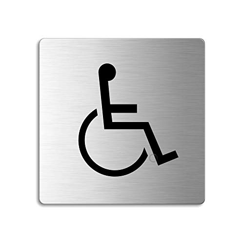 OFFORM DESIGN WC-Schild Rollstuhl behindertengerecht Toilettenschild 85x85 mm selbstklebend Nr.8934 von OFFORM DESIGN