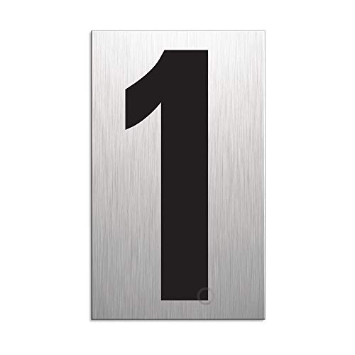 Zahl 1 Nummer beliebig kominierbar Aluminium selbstklebend 100x60 mm von OFFORM DESIGN