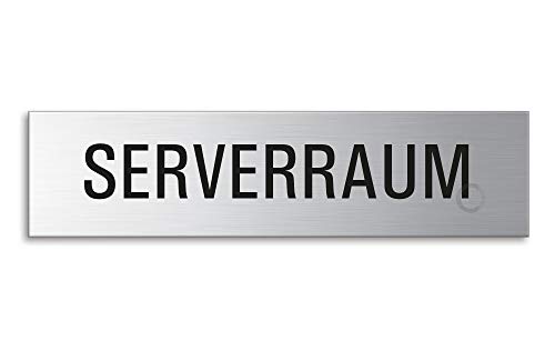 Schild Serverraum 160 x 40 mm Türschild aus Edelstahl fein-matt gebürstet selbstklebend 8261 von OFFORM