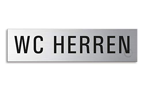 Schild WC Herren 160x40 mm Türschild aus Edelstahl fein-matt gebürstet selbstklebend 27338 von OFFORM