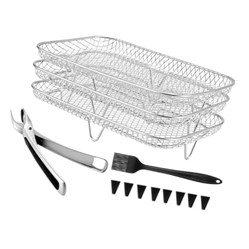 OFFSCH Edelstahl-luftfritteusen-racks 3-lagiges Stapelbares Rack Grillrost Für Luftfritteusen-zubehör OFFSCH Edelstahl-luftfritteusen-racks 3-lagiges Stapelbares Rack Grillrost Für Luftfritteusen-zubehör von OFFSCH