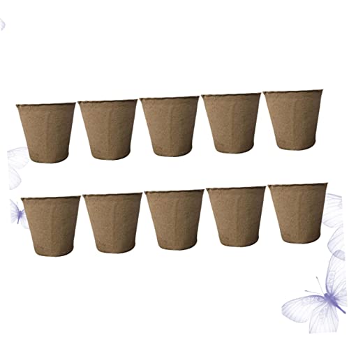 OFFSCH Korb 10 STK Töpfe Für Zimmerpflanzen Torftöpfe Setzlinge Startertopf Pulpe Tasse Setzling Papiertopf Topfschalen Aus Papier Garten Tablett Ernährung Schüssel Rundes Tablett von OFFSCH