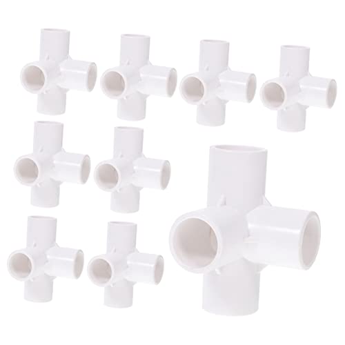 OFFSCH 10 Stück PVC Teiliges Rohrverbinder Elastische PVC Fittings für Gewächshaus Möbel und Zeltanschlüsse Korrosionsbeständig und Langlebig für DIY Projekte Geeignet von OFFSCH
