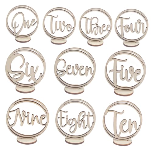 OFFSCH 10 Stück Teiliges Holz Tischnummern Hochzeit mit Sockel Dekorative Rustikale Tischkarten für Empfang Langlebige Wiederverwendbare Holzschilder für Fest Party Restaurant OFFSCH 10 Stück Teiliges Holz Tischnummern Hochzeit mit Sockel Dekorative Rustikale Tischkarten für Empfang Langlebige Wiederverwendbare Holzschilder für Fest Party Restaurant von OFFSCH