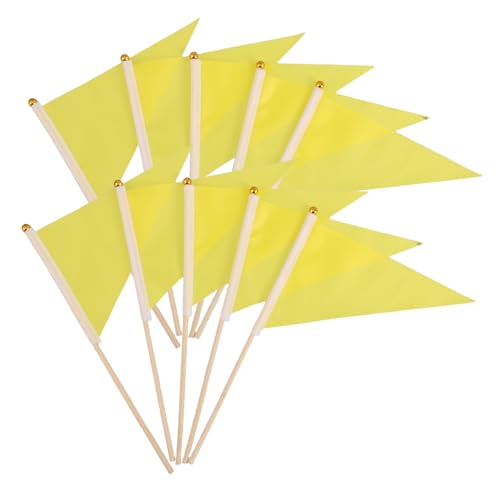 OFFSCH 10 Stück Teiliges Kleine Handgehaltene Gelbe Dreiecksfähnchen mit Stabilem Bambusstab Wetterfeste Garten flaggen zum Markieren von Rasenflächen für Werbung und Feierlichkeiten OFFSCH 10 Stück Teiliges Kleine Handgehaltene Gelbe Dreiecksfähnchen mit Stabilem Bambusstab Wetterfeste Garten flaggen zum Markieren von Rasenflächen für Werbung und Feierlichkeiten von OFFSCH