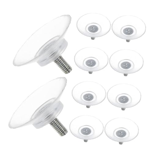 OFFSCH 10 Stück Teiliges Transparente Saugnäpfe mit Gewinde für Glastisch Möbelzubehör Starke Saugleistung Zuverlässiger Halt Vielseitig Einsetzbar für Tischplatten und Glasflächen von OFFSCH