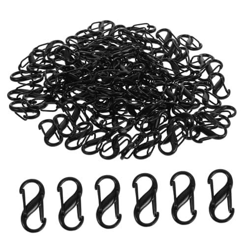 OFFSCH 100 Stück S förmige Karabinerhaken aus Zinklegierung Doppelte Öffnung Schwarzer Elektrophoretischer Lack Robust und Vielseitig für Schmuck Selber Machen Ketten und Armbänder von OFFSCH