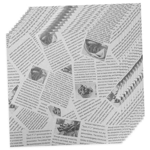 OFFSCH 100st Englische Zeitung Pad Öl Lebensmittelverpackungspapier Cupcake-förmchen Aus Papier Pergamentpapier Verpackung Von Backwaren Frittiertes Lebensmittelpapier Wachspapier Weiß von OFFSCH