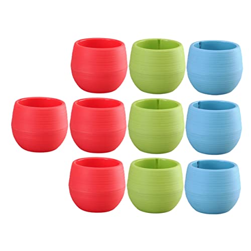 OFFSCH 10stücke Kleine Runde Kunststoffblumentöpfe Farbiger Topf Für Pflanzen Blumenaccessoire Gartenmöbel von OFFSCH