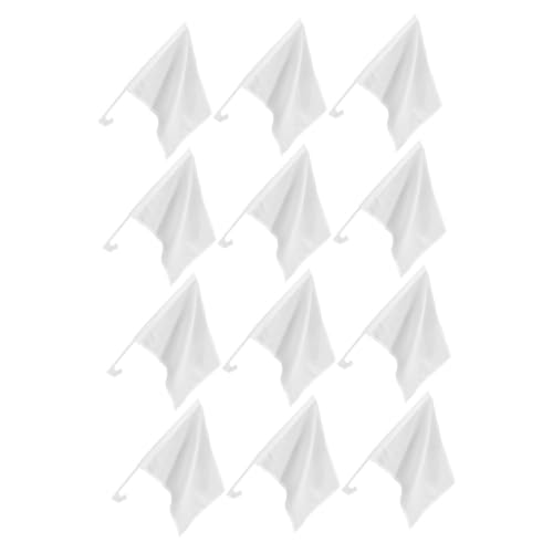 OFFSCH 12 Stück Teiliges DIY Blanko Handflaggen Weiß mit Halter Selbstklebend Vielseitig für Auto Fensterdeko Party Sportveranstaltungen Einfache Anwendung ohne Werkzeug von OFFSCH