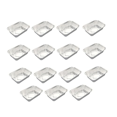 OFFSCH 15 Stk Serviertablett Dampftisch Tiefe Pfannen Grillschale Aus Aluminium Aluminiumfolie Grillfettpfannen Tortenform Aus Folie Warmhalteplatte Mini-barbecue-grill Mini-topf Silver von OFFSCH