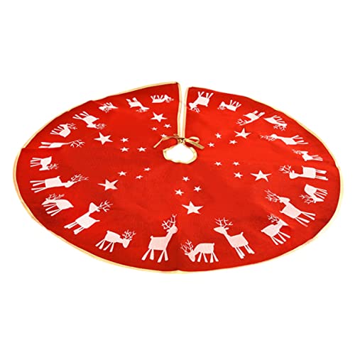 OFFSCH 1stück Weihnachtsbaum Rock Mit Elch Druck Rotes Leinen Weihnachtsbaum Weihnachtsfeier Dekoration Für Zuhause Und Geschäfte OFFSCH 1stück Weihnachtsbaum Rock Mit Elch Druck Rotes Leinen Weihnachtsbaum Weihnachtsfeier Dekoration Für Zuhause Und Geschäfte von OFFSCH