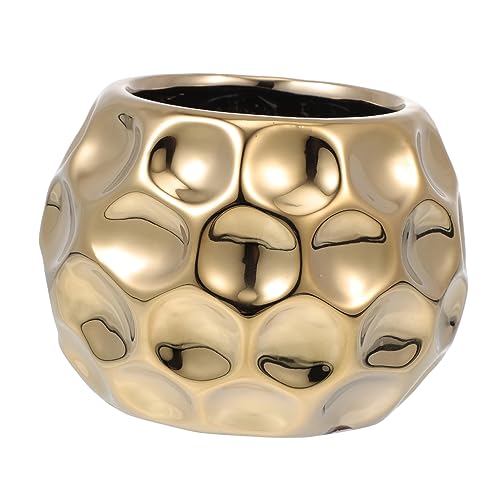 OFFSCH 1stück Runder Goldener Blumenkübel Aus Keramik Moderner Pflanztopf Für Innen Außen Für Blumen Und Pflanzen Hochwertiges Design Für Gartenliebhaber Kompakt Und Dekorativ Für OFFSCH 1stück Runder Goldener Blumenkübel Aus Keramik Moderner Pflanztopf Für Innen Außen Für Blumen Und Pflanzen Hochwertiges Design Für Gartenliebhaber Kompakt Und Dekorativ Für von OFFSCH