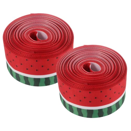 OFFSCH 2 Rollen Sommerliches Wassermelonen Ripsband Polyester mit Drahtkante für Haarbänder Geschenkverpackung und DIY Bastelprojekte Hitzebeständig Lebendige Fruchtmuster Vielseitig für OFFSCH 2 Rollen Sommerliches Wassermelonen Ripsband Polyester mit Drahtkante für Haarbänder Geschenkverpackung und DIY Bastelprojekte Hitzebeständig Lebendige Fruchtmuster Vielseitig für von OFFSCH