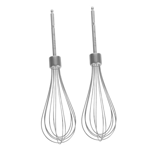 OFFSCH 2 Stück Edelstahl Handmixer Aufsätze Teilig Ersatz Hand Schneebesen zum Mischen von Eiern Sahne und Teig Einfache Reinigung Kompatibel für Manuelles Backen und Wiederverwendbar von OFFSCH